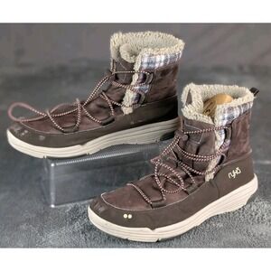 RYKA Aubonne Winter Sneaker Boots Faux Fur lined Dark Grey Women's Size 8 Or 8.5